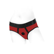 SpareParts Tomboi Nylon Briefs Harness Red/Black Size XS