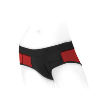 SpareParts Tomboi Nylon Briefs Harness Red/Black Size L