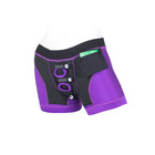 SpareParts Tomboii Nylon Boxer Briefs Harness Purple/Black Size L