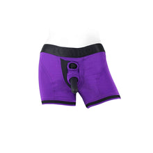 SpareParts Tomboii Nylon Boxer Briefs Harness Purple/Black Size L