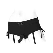 SpareParts Sasha Cinch Booty Short Harness Black Size XS