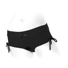 SpareParts Sasha Cinch Booty Short Harness Black Size XL