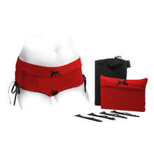 SpareParts Sasha Cinch Booty Short Harness Red/Black Size L