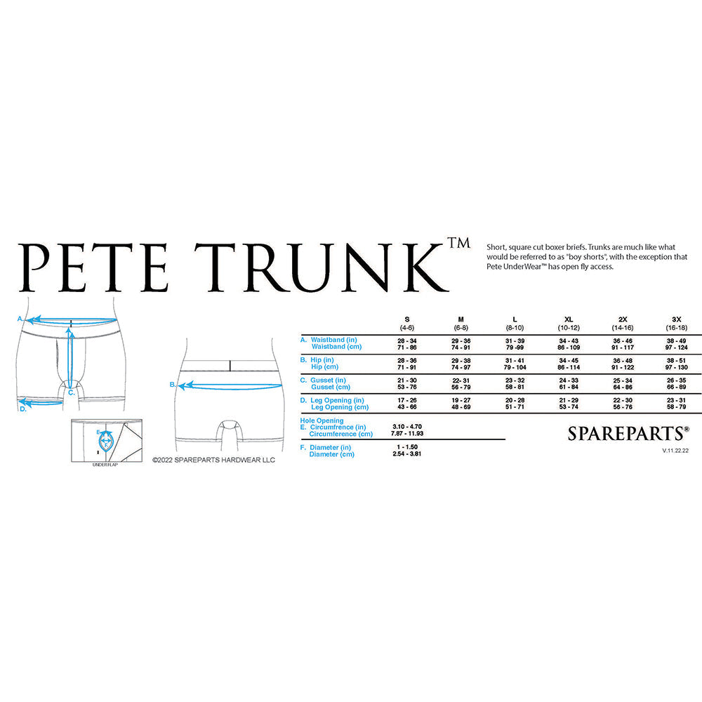 SpareParts Pete Trunks Nylon Packing Underwear Black Size XL