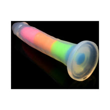 Lollicock Silicone Dildo 7 in. Rainbow Glow in the Dark