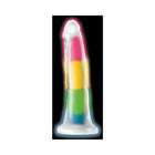 Lollicock Silicone Dildo 7 in. Rainbow Glow in the Dark