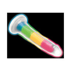 Lollicock Silicone Dildo 7 in. Rainbow Glow in the Dark