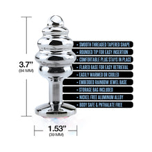 Nixie Ribbed Metal Butt Plug Honey Dipper Large