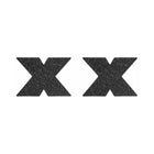 Bijoux Indiscrets Flash Reusable Glitter Pasties Cross Black