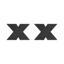 Bijoux Indiscrets Flash Reusable Glitter Pasties Cross Black