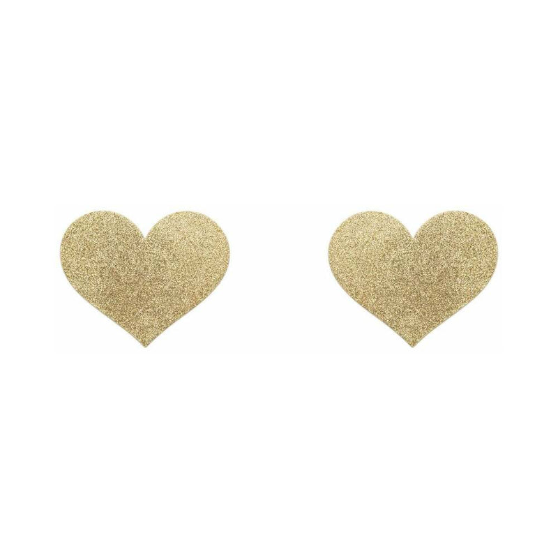 Bijoux Indiscrets Flash Reusable Glitter Pasties Heart Gold