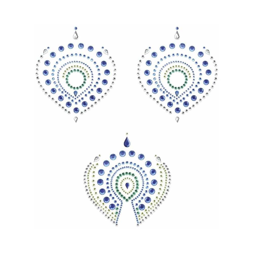 Bijoux Indiscrets Flamboyant Rhinestone Body Decorations Blue/Green