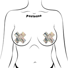 Pastease Holographic Crosses Pasties Silver