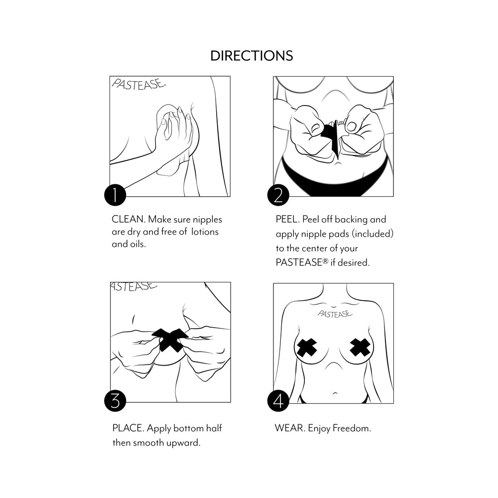 Pastease ''Great Tits'' Crosses Pasties Black/Pink