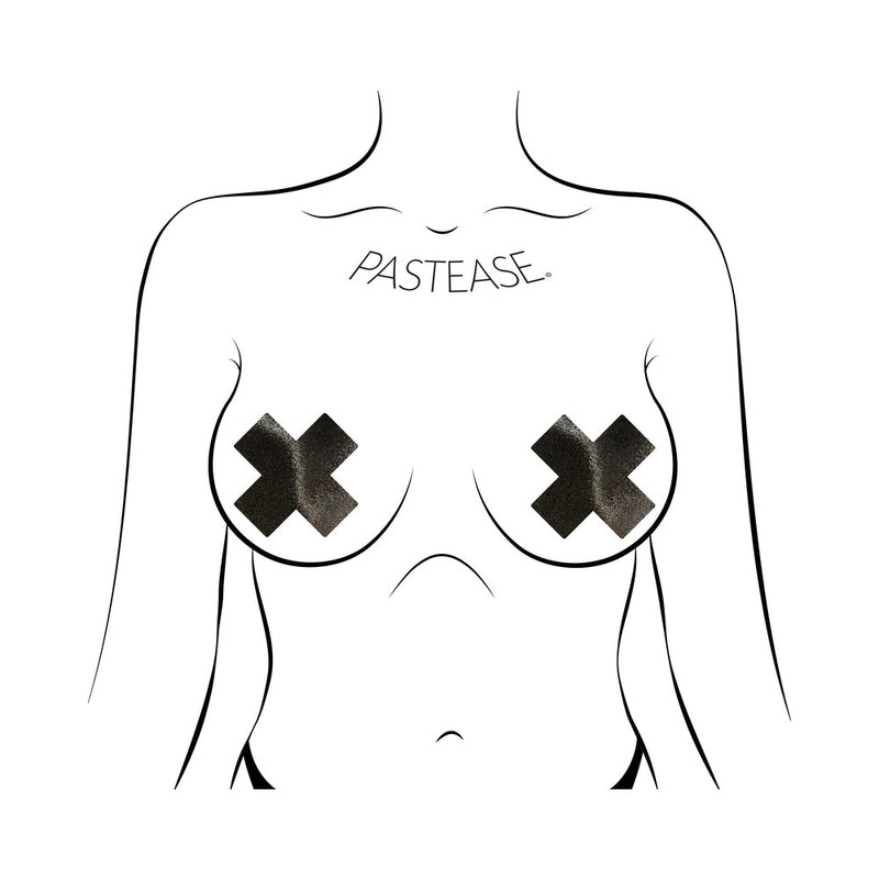 Pastease Everyday Reusable Crosses Pasties Black