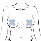 Pastease Crystal Sparkling Crosses Pasties Silver
