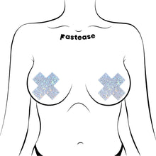 Pastease Crystal Sparkling Crosses Pasties Silver