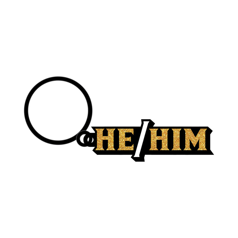 He/Him Keychain