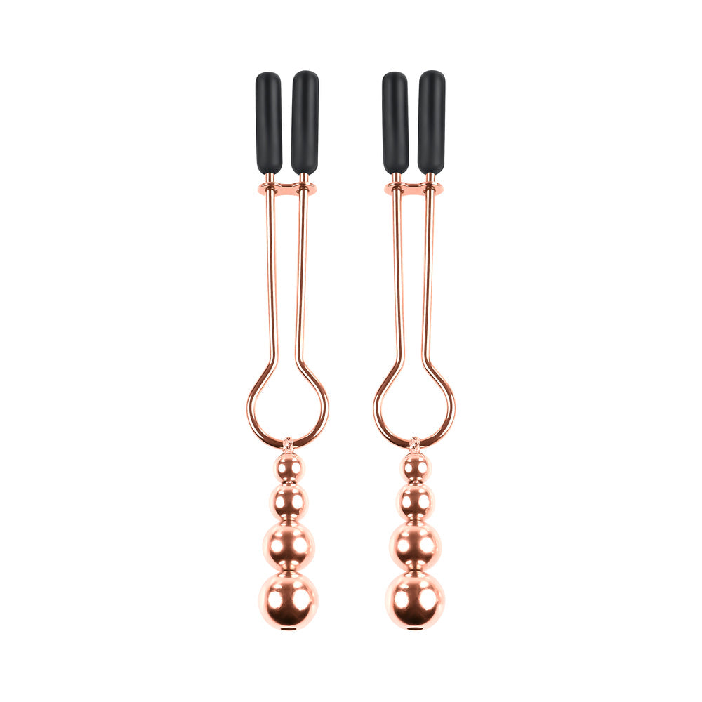 Selopa Beaded Nipple Clamps Stainless Steel Rose Gold