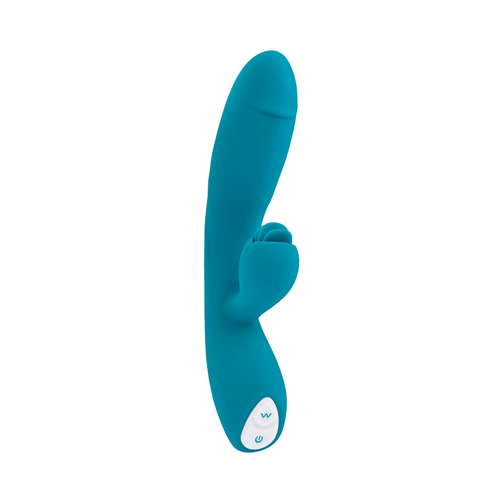 Evolved Fierce Flicker Rechargeable Dual Stim Vibe Silicone Teal