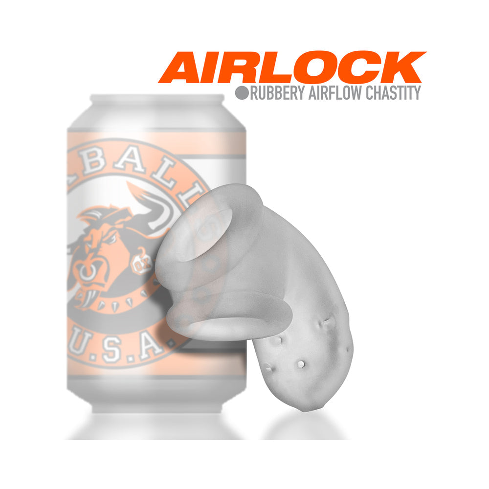 OxBalls Airlock Air-Lite Vented Chastity Clear Ice