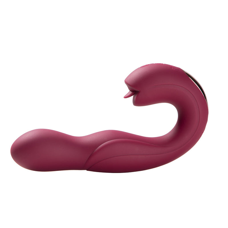 Honey Play Box Joi Pro Rotating Head G-Spot Vibrator and Clit Licker Remote Controlled Maroon