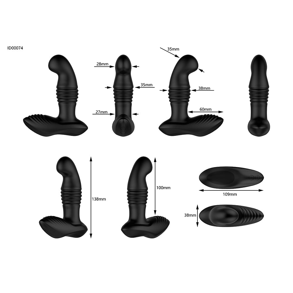 Nexus Thrust Prostate Edition Thrusting Vibrating Prostate and Perineum Massager Black