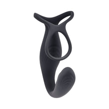 Gender X The Wrangler Rechargeable Silicone Vibrating C-ring with Remote Black