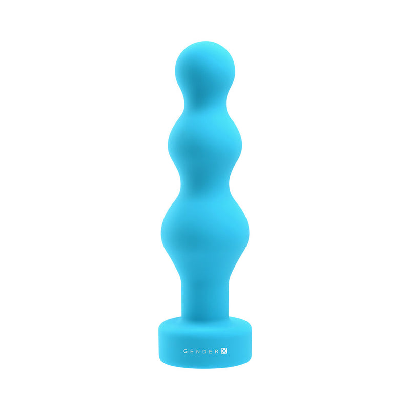 Gender X Plugged Up Rechargeable Silicone Vibrating Beaded Plug Teal