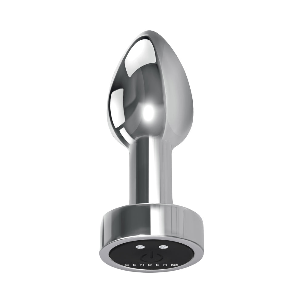 Gender X Rockin'' Metal Plug Mini Rechargeable Vibrating Anal Plug Aluminum Silver