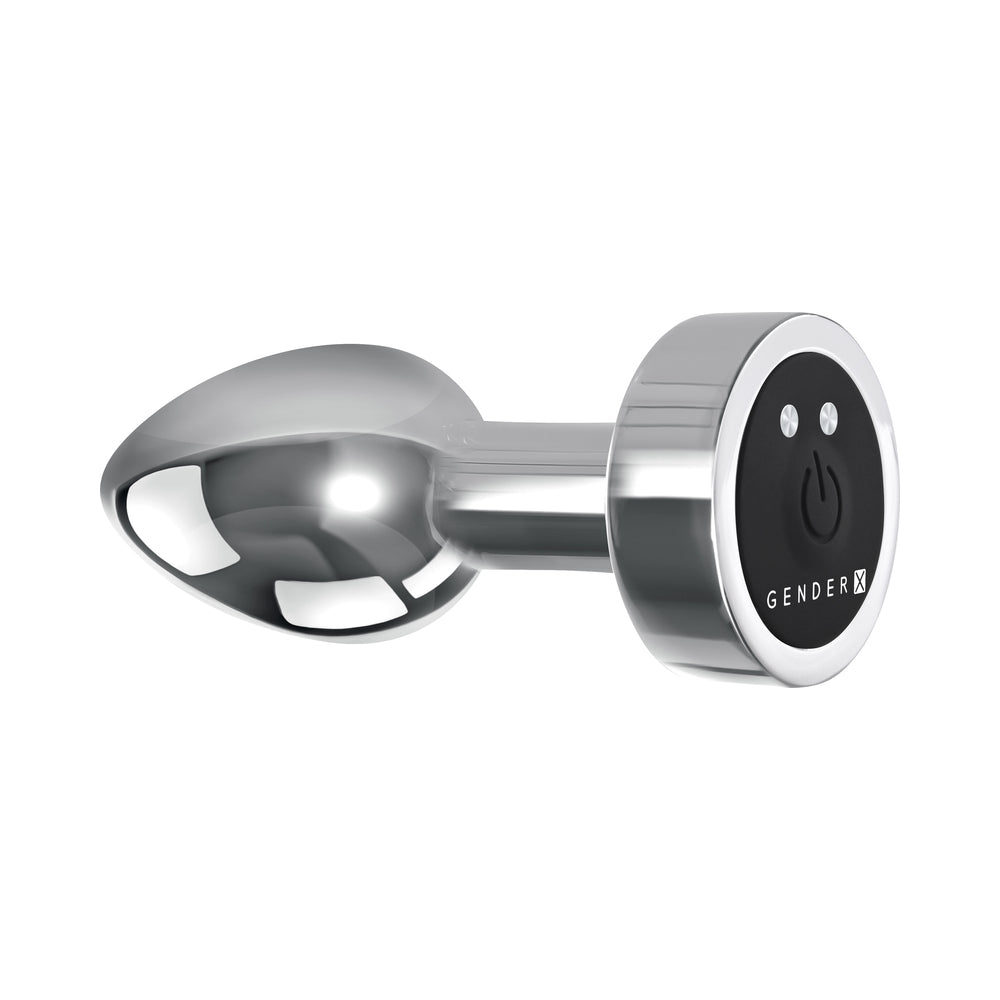 Gender X Rockin'' Metal Plug Mini Rechargeable Vibrating Anal Plug Aluminum Silver