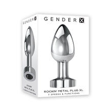 Gender X Rockin'' Metal Plug XL Rechargeable Vibrating Anal Plug Aluminum Silver