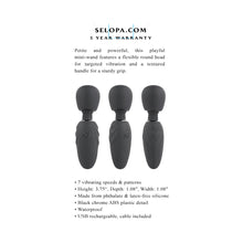 Selopa Buzz One Out Rechargeable Silicone Mini Wand Vibrator Black