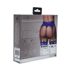 Ouch! Vibrating Strap-on Thong with Adjustable Garters Royal Blue XL/XXL