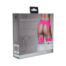 Ouch! Vibrating Strap-on Thong with Adjustable Garters Pink M/L