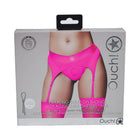 Ouch! Vibrating Strap-on Thong with Adjustable Garters Pink M/L