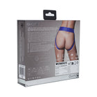 Ouch! Vibrating Strap-on Panty Harness with Open Royal Blue Black XS/S