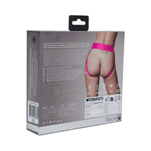Ouch! Vibrating Strap-on Panty Harness with Open Pink Black XS/S