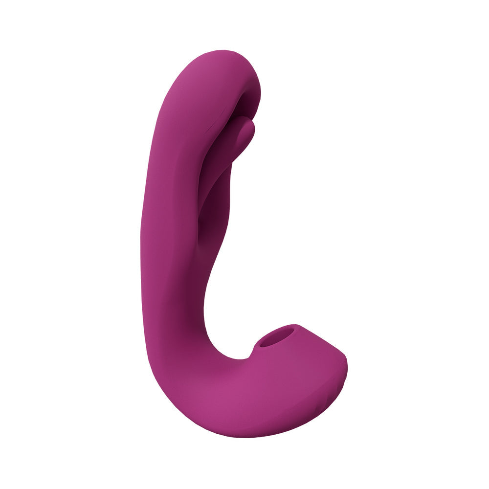 VIVE YUNA Rechargeable Dual Motor Airwave Vibrator with G-Spot Flapping Stimulator Pink