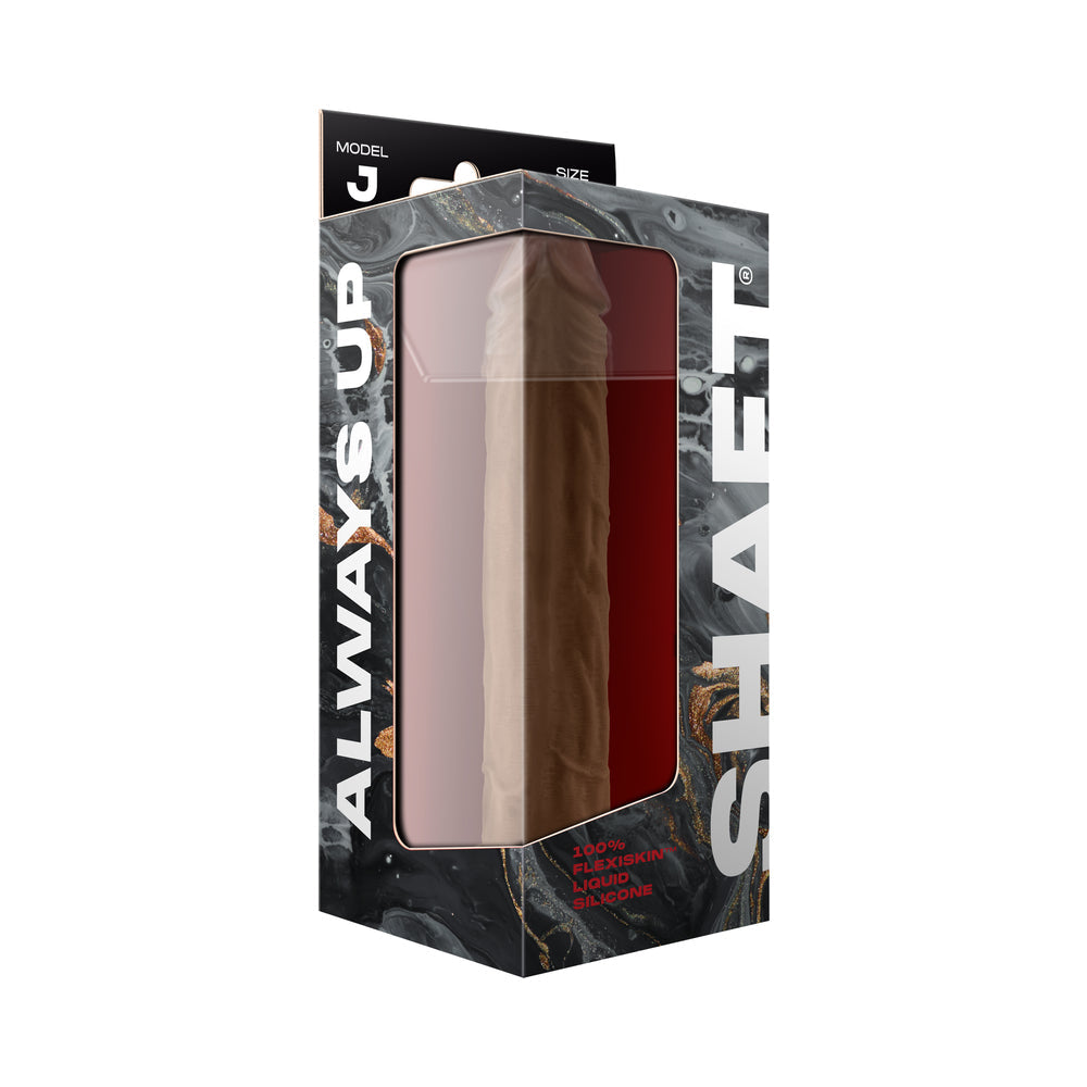 Shaft Model J: 9.5 in. Dual Density Silicone Dildo Oak