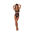 Magic Silk Soft Petals Bralette, Waist Cincher and Panty Set Black L/XL
