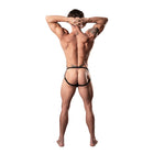 Male Power Show Stopper Jock Silver Mesh Dot S/M