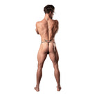 Male Power Show Stopper Posing Strap Silver Mesh Dot O/S