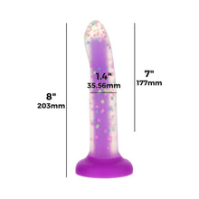 Addiction Rave 8 in. Bendable Glow-in-the-Dark Silicone Dildo Purple Confetti