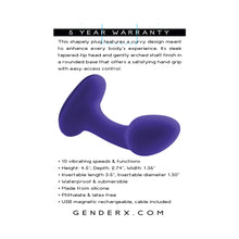 Gender X Anybody''s Plug Rechargeable Plug Silicone Purple