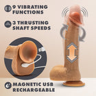 Dr. Skin Silicone Dr. Phillips Thrusting Dildo 8.5 in. Tan