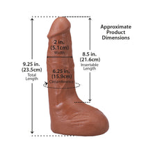 The Realistic Cock Squirting 9.5 in. ULTRASKYN Vac-U-Lock Dildo Caramel