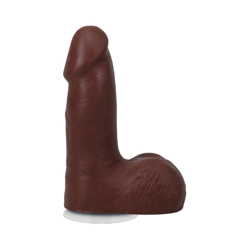 The Realistic Cock 5 in. ULTRASKYN Vac-U-Lock Dildo with Balls Chocolate