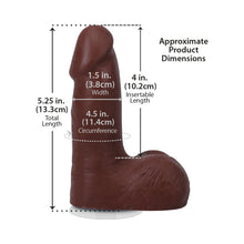 The Realistic Cock 5 in. ULTRASKYN Vac-U-Lock Dildo with Balls Chocolate