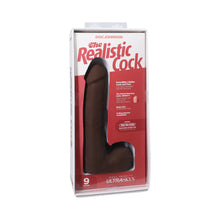 The Realistic Cock 9 in. ULTRASKYN Vac-U-Lock Dildo with Balls Chocolate